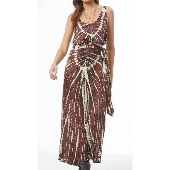 Susana Monaco Arla Maxi Wrap Skirt in Sepia Nexus Wash - Picture 1 of 10